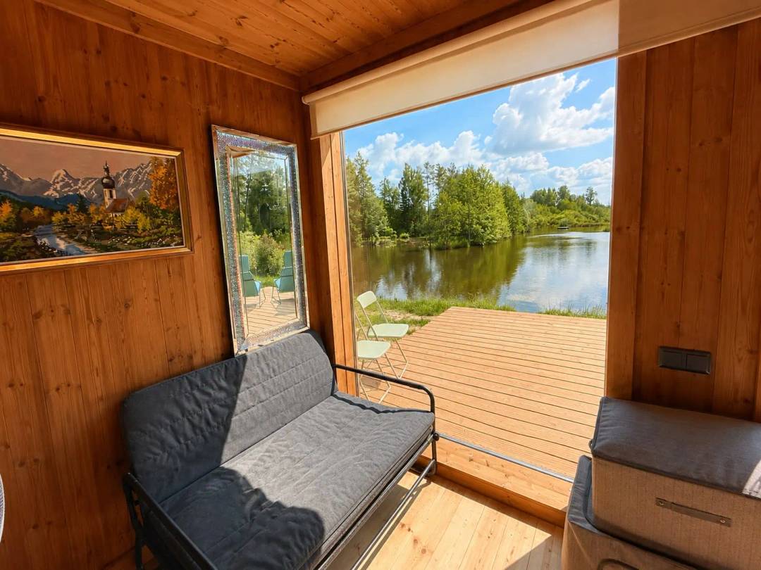 Glass Cabin by the Lake with Deer Park View — 4