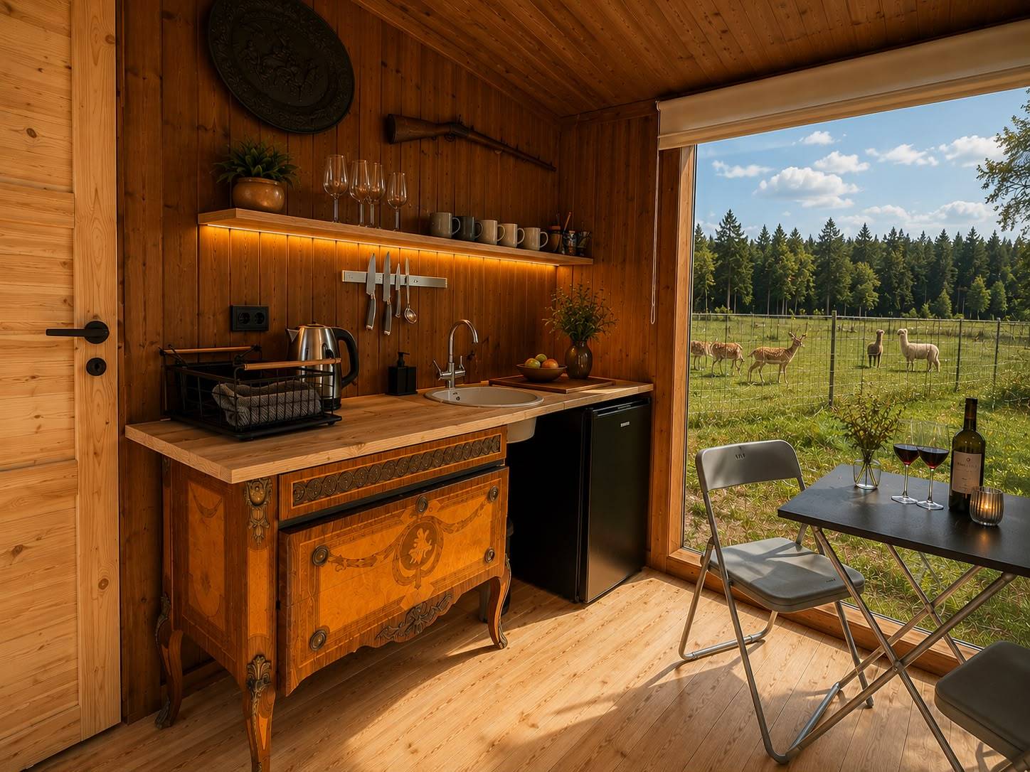 Glass Cabin by the Lake with Deer Park View — 1