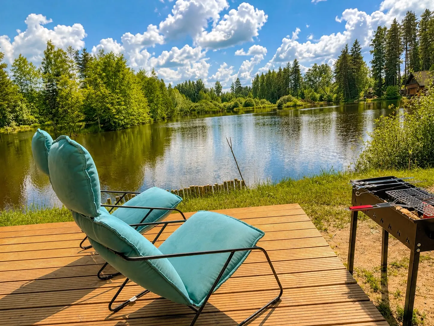 Glass Cabin by the Lake with Deer Park View — 1